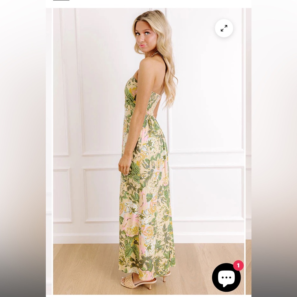 Golden Hour Garden Linen-Blend Midi Dress - Picture 6 of 6